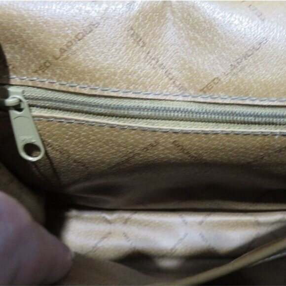 Ted Lapidus Vintage 80's thick Italian leather embossed crossbody messenger bag - Picture 9 of 15